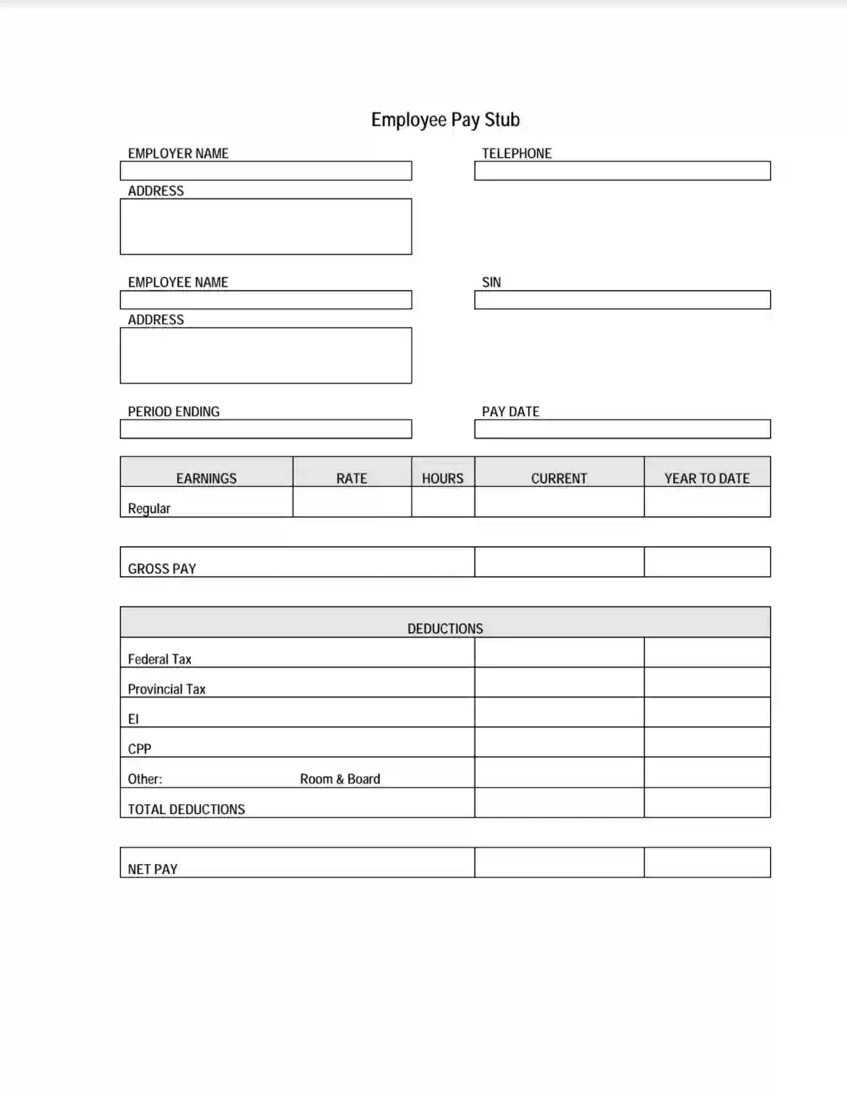 pay stubs fill online printable fillable blank. Fillable Pay Stub Fill Out Printable Pdf Forms Online