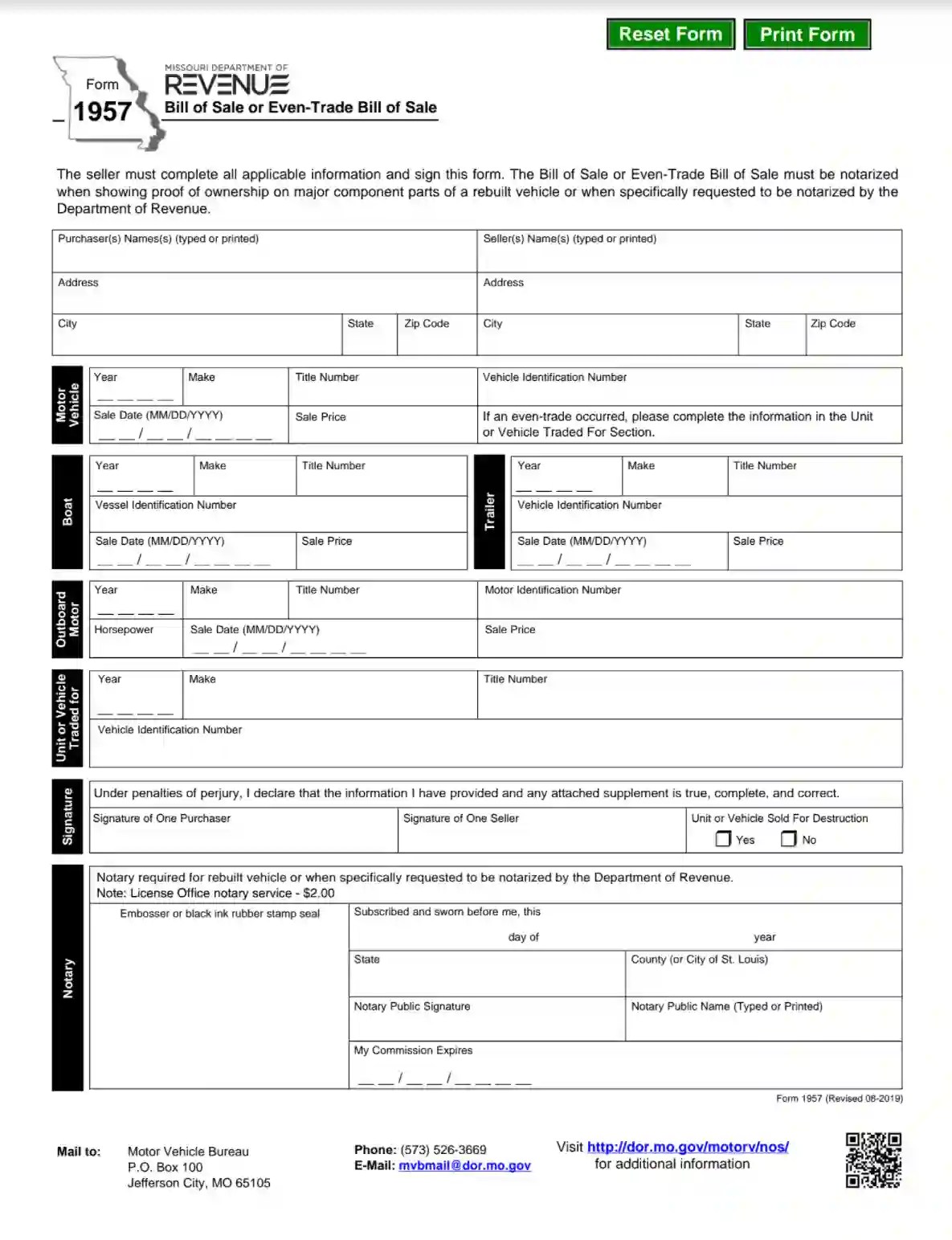 General Bill Of Sale Form Pdf