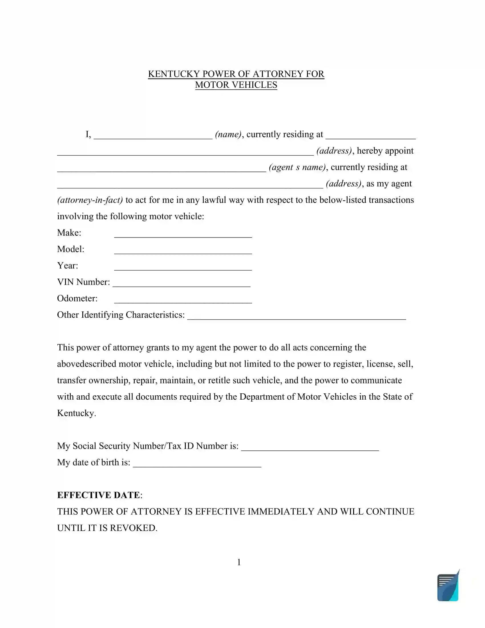 free kentucky bill of sale forms formspal