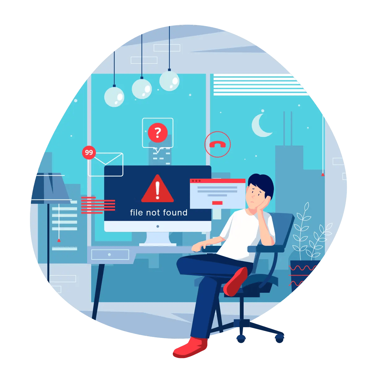 A worried employee who can't find his files