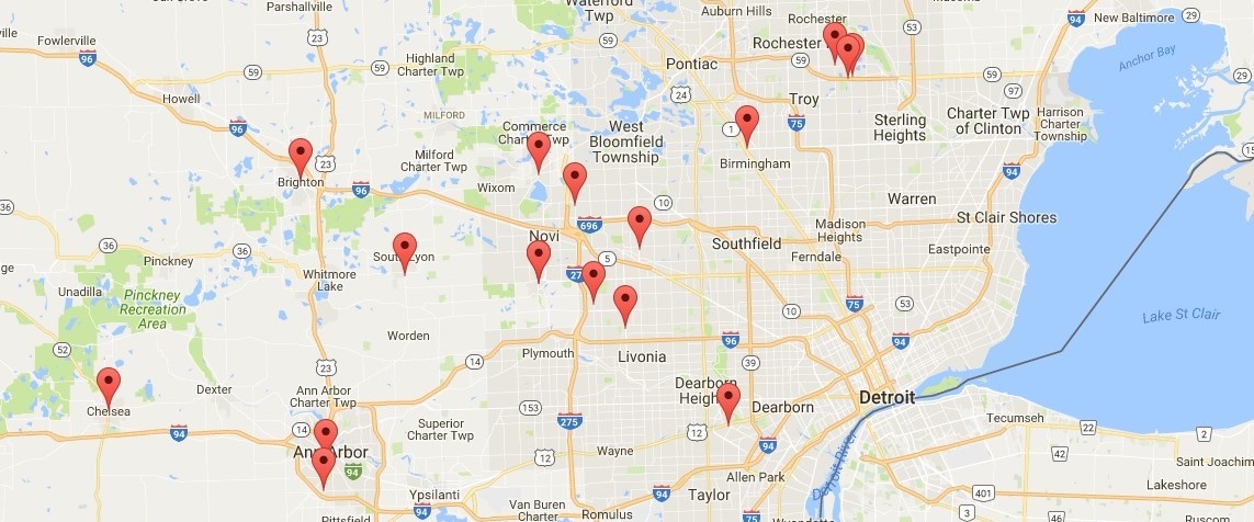 Forthright Health Direct Primary Care Network Map in Metro Detroit Michigan