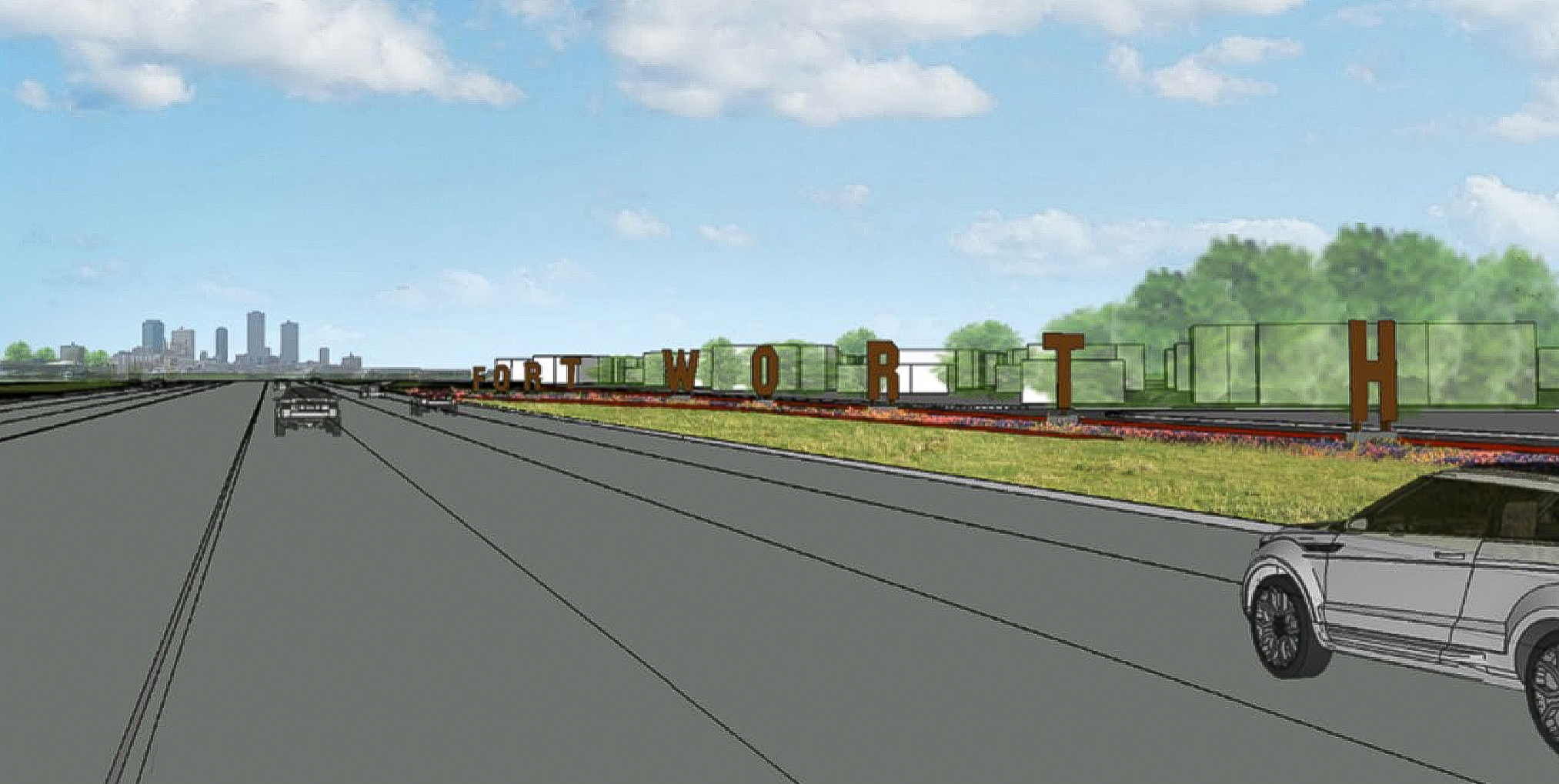 Rendering of State Highway 121 Art project
