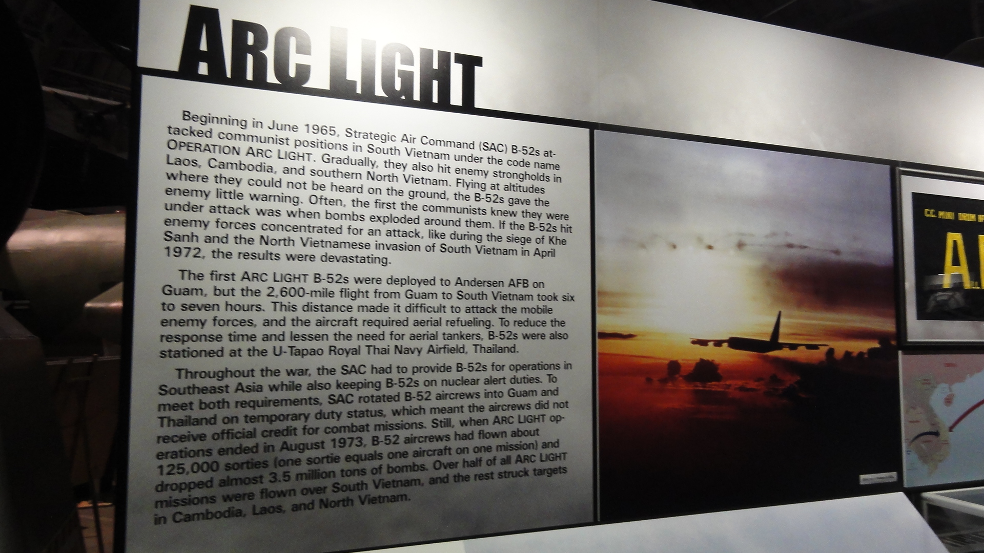 This was the operation Dad flew. They took off from Guam and bombed Viet Cong supply routes through South Vietnam and Laos. Later in the war, his former crew -- including two of the members he flew with -- were the lead plane in the December 1972 Operation Linebacker attacks on Hanoi. They returned for two more times and on the third were shot down and captured as prisoners. Fortunately, they did not have long to wait before the peace agreement and were released.