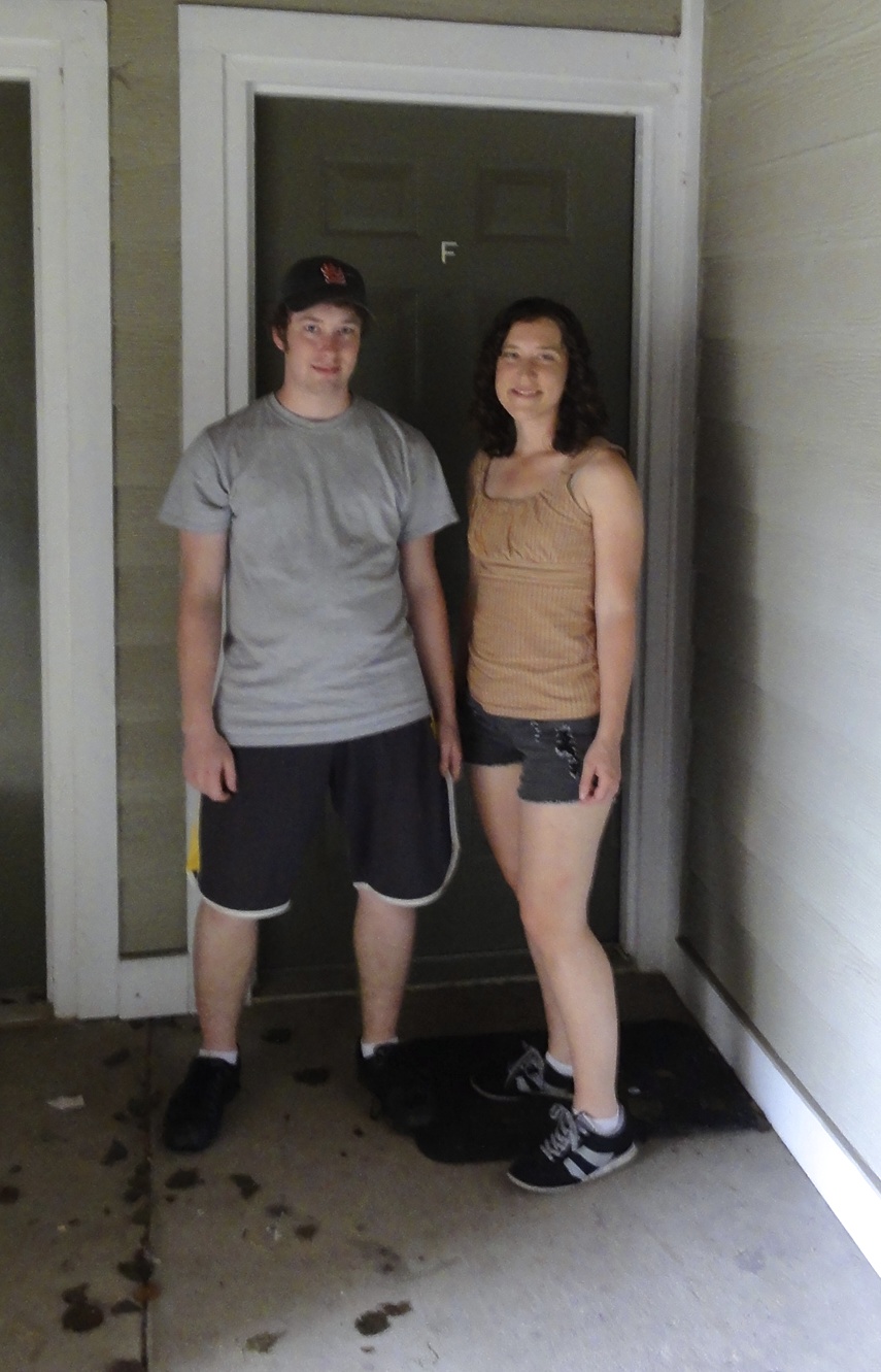 Matt and me in front of the same door 20 years later.