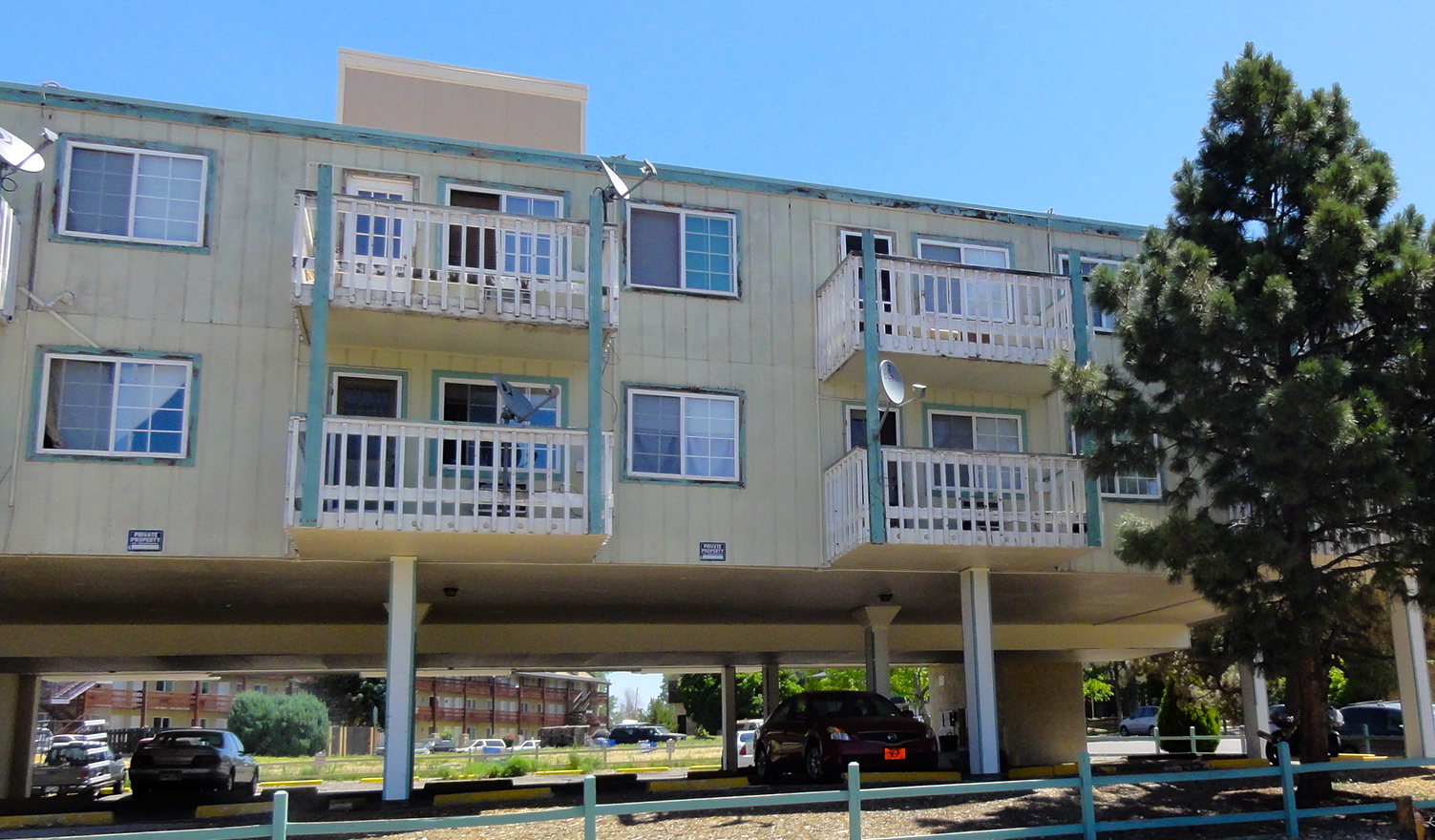 This is the famed Rosecrantz Apartments, where my mom and dad first lived in when they were married. They lived in a tiny one-bedroom apartment with my brother Chris. Kids were not allowed, but the owner decided Chris, then about 12, counted as an adult. When telling me this, Mom and Dad both cracked up and Mom asked, "Are you thinking about what I'm thinking about?" Apparently while they lived there my mom's brother and his wife came to visit with their four kids, and the owner walked in to find five kids and four adults in an apartment meant for one person. The kids camped out on the balcony.