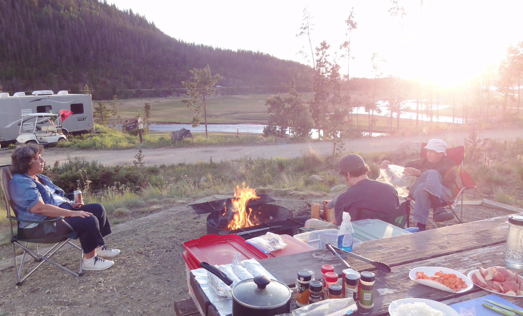 We cooked foil packet dinners our first night at the campsite and fish the second night.