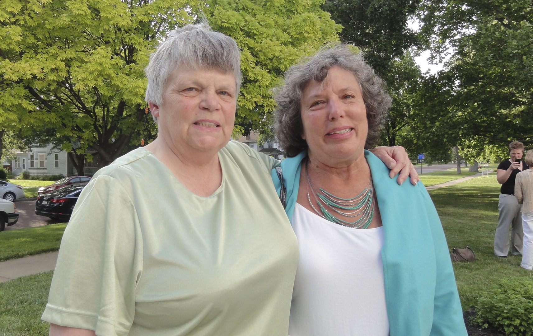 Mom with Joyce, Uncle Roger's friend and fellow Cardinals fan from Bethany College.