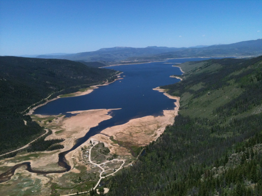 Matt sent me this photo he took from the top of the mountain looking down at Lake Granby.