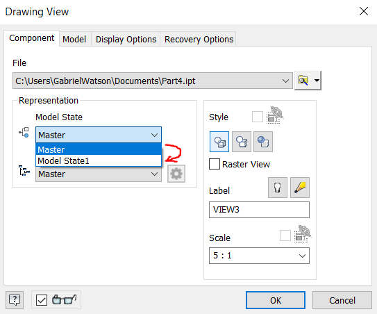 Solved: Suppress A Feature In One View Of Drawing, Unsuppressed In ...