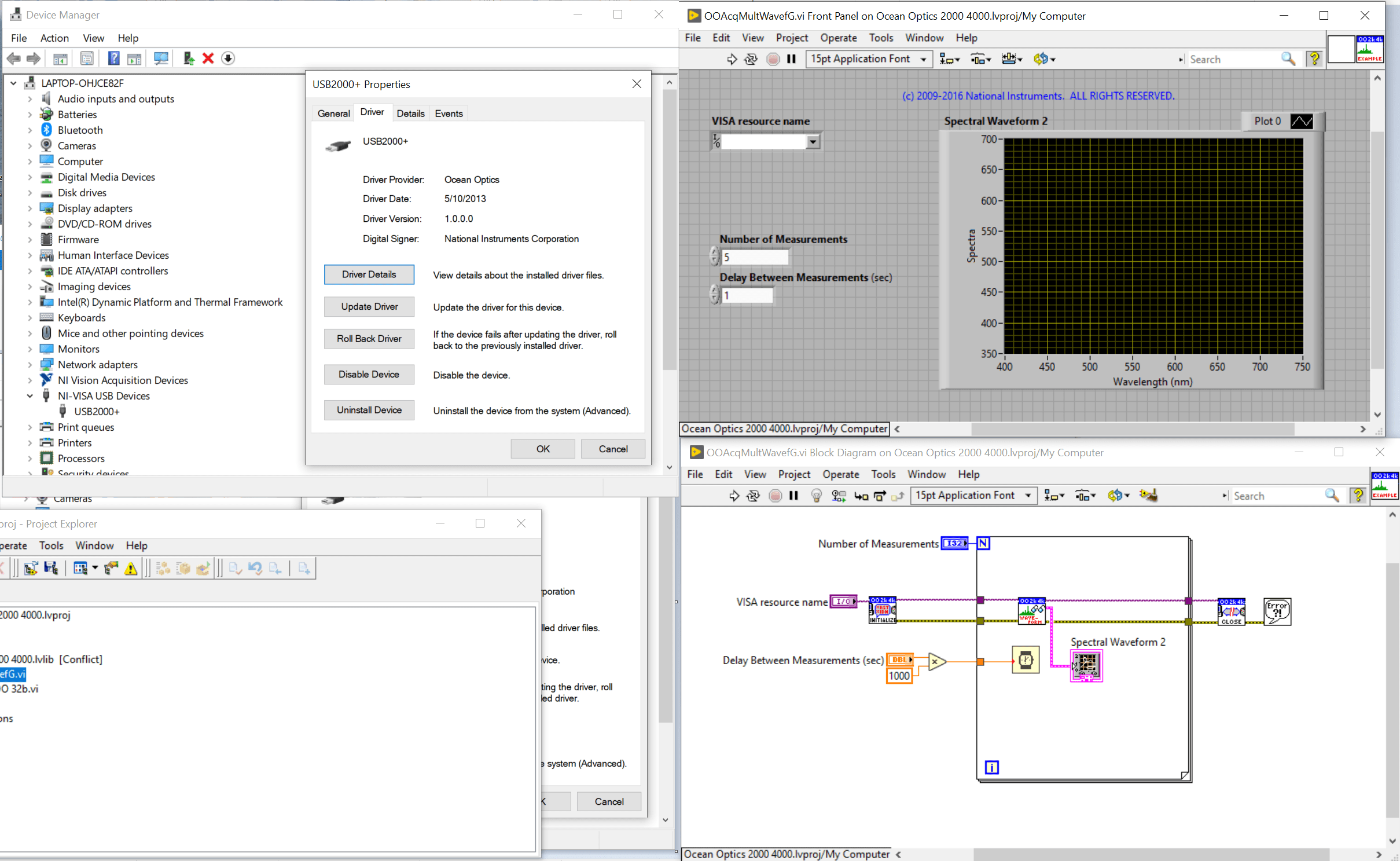 Solved Re Inconsistent Behavior Using Ocean Optics Labview Driver