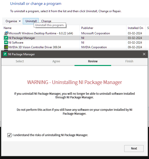 Solved How To Repair Ni Software Such As Package Manager If I