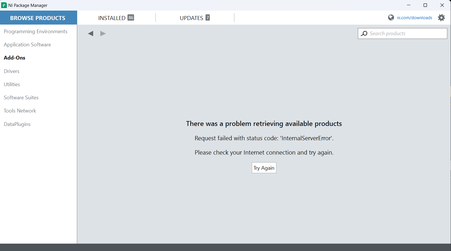 Solved Internalservererror In The Ni Package Manager Page 5 Ni