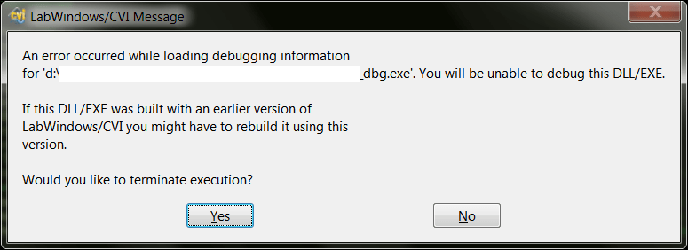 An Error Occured While Loading Debugging Information Ni Community