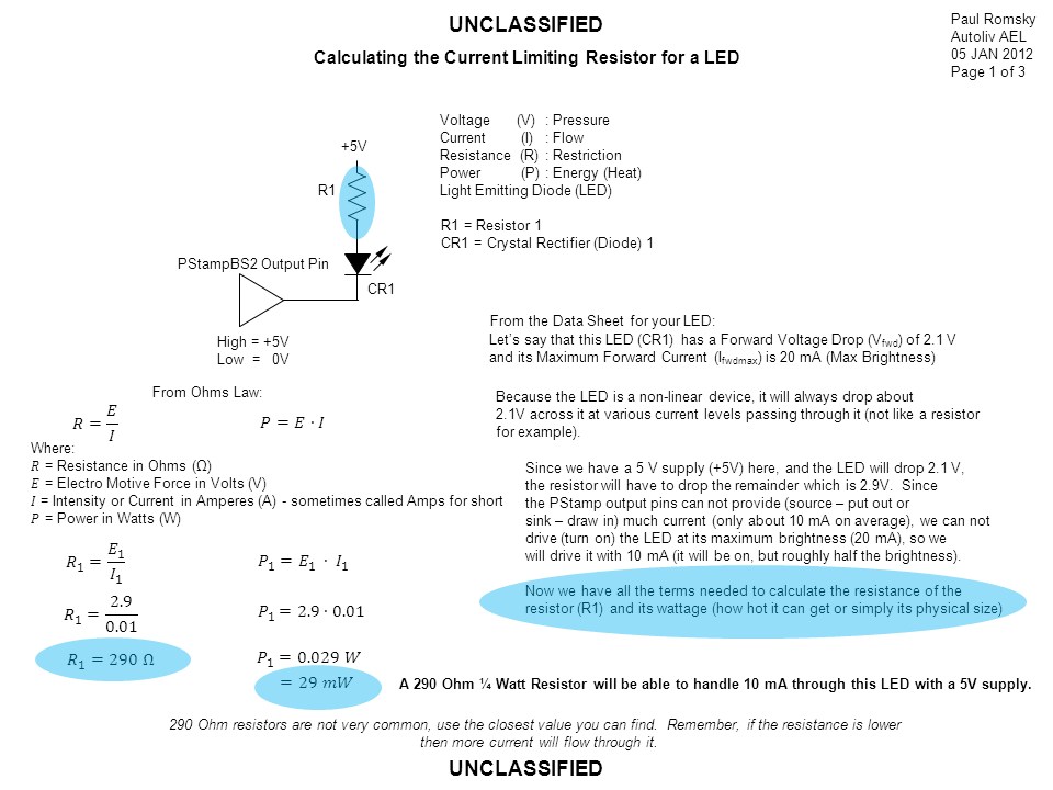 How Do Resistors And Forward Voltage Work Parallax Forums