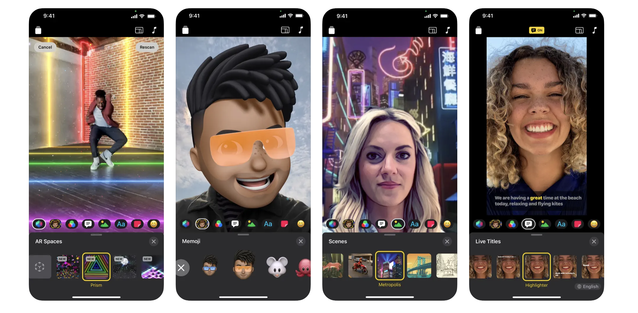 imagen de la interfaz de la aplicación apple clips - propiedad de apple