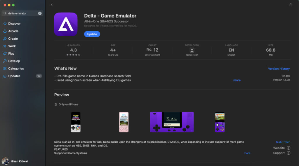 How To Install Delta Emulator And Play Games On MacBook Fossbytes Delta Emulator Macos 1 1024x569 