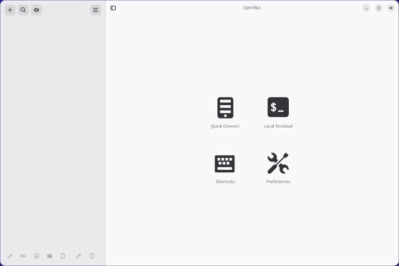 The SSH Pilot main window is easy to navigate.