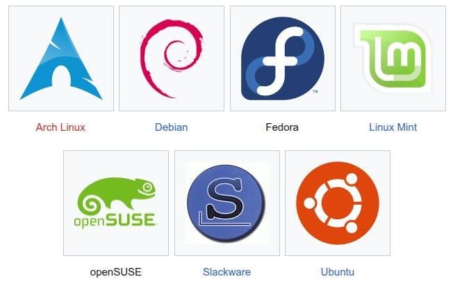 Linux distro logos.