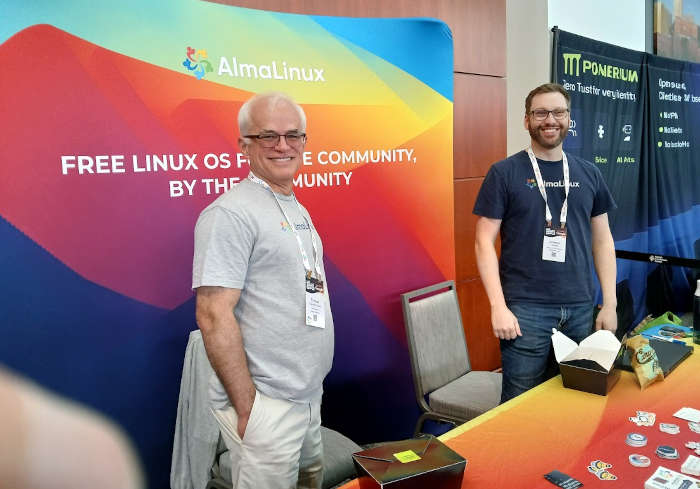 AlmaLinux booth at All Things Open conference.