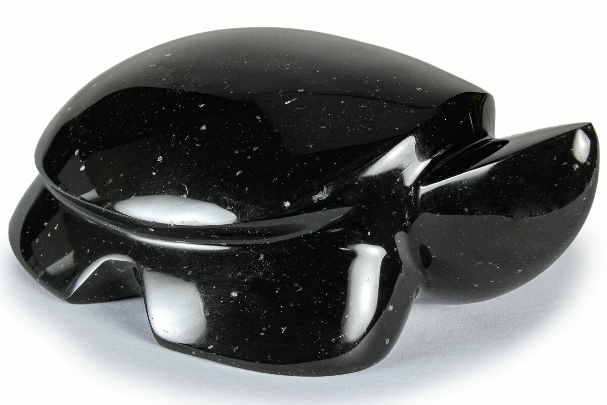 5.6" Polished Black Basalt Turtle - California