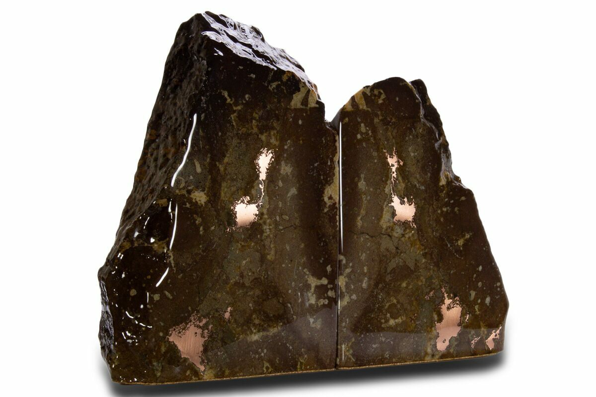 7.7" Tall, Copper Ore Bookends - Keweenaw Peninsula, Michigan
