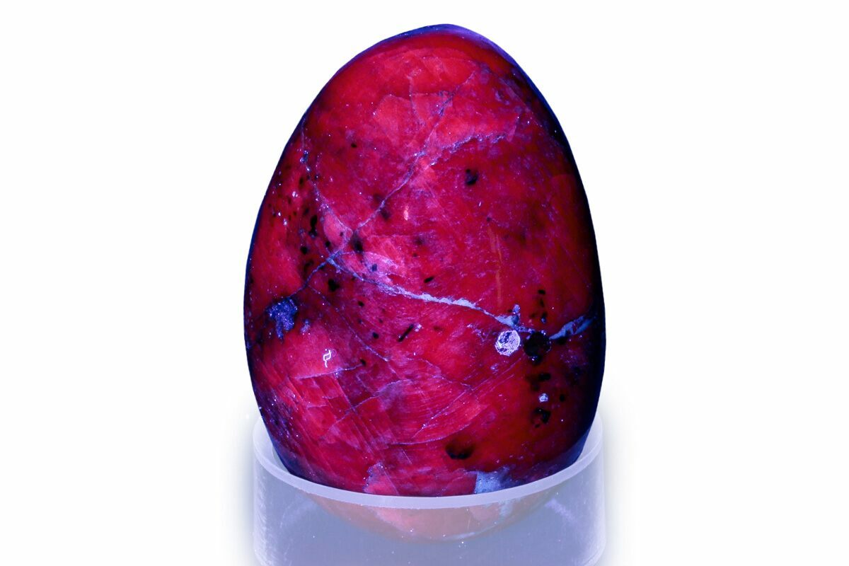 1.87" Polished Corundum (Ruby) Egg - Highly Fluorescent!