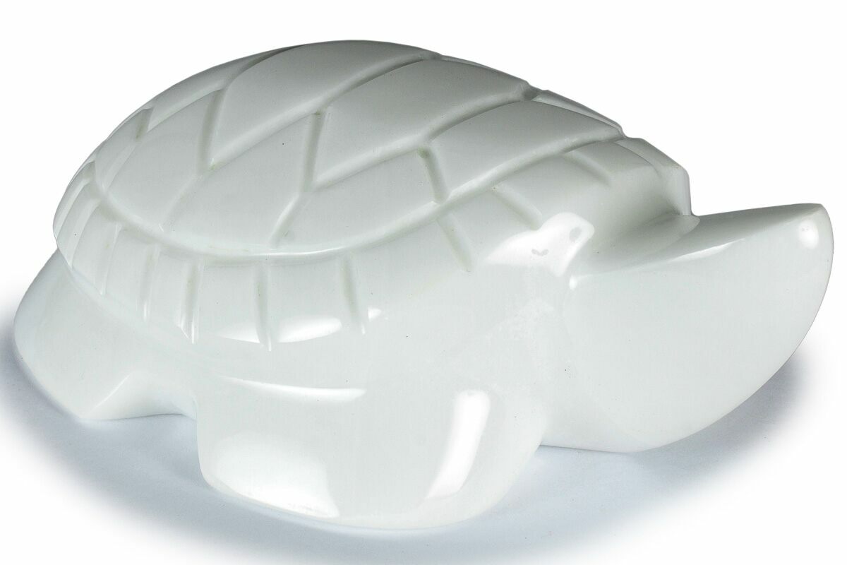 5.1" Carved White Marble Turtle - Philippines
