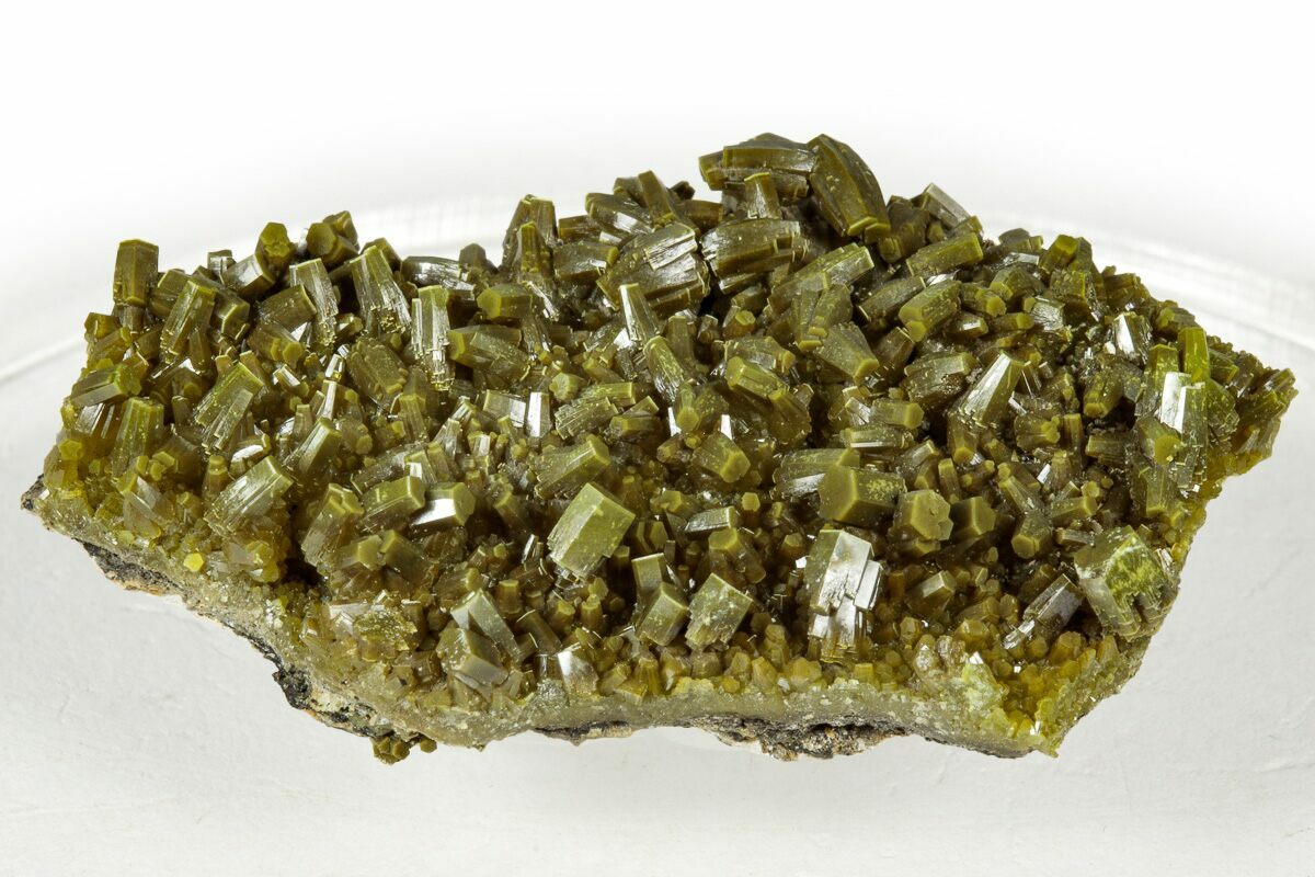 1.8" Lustrous Forest-Green Pyromorphite Crystal Cluster - China