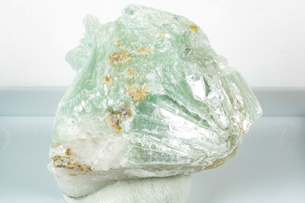 1.1" Sea Foam Green Pyrophyllite Crystal Aggregation - Switzerland