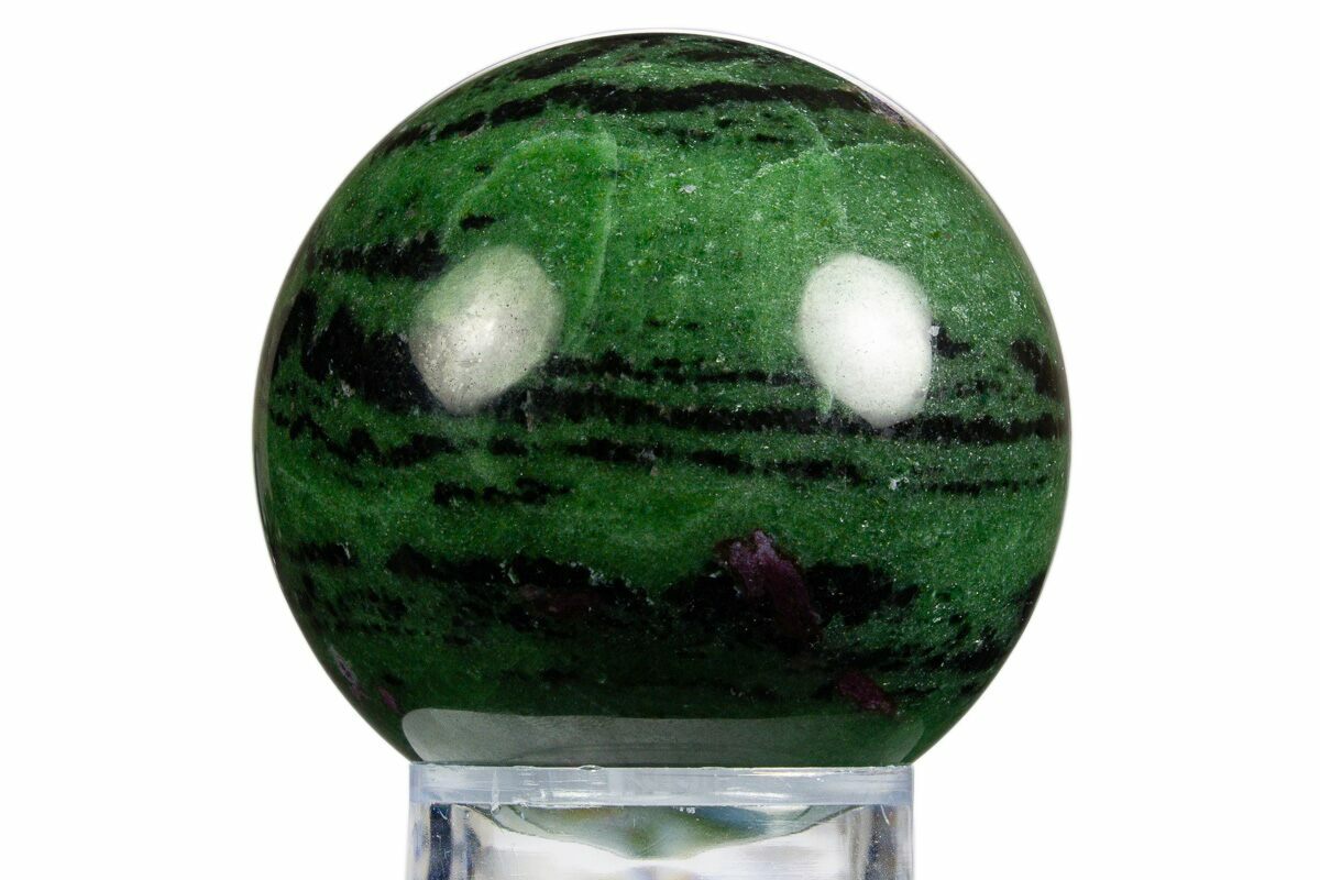 2.8" Polished Ruby Zoisite Sphere - Tanzania