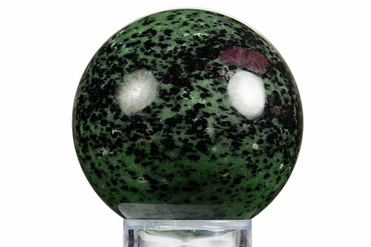 3.1" Polished Ruby Zoisite Sphere - Tanzania
