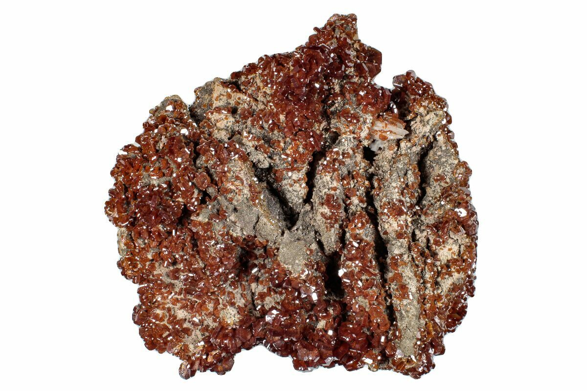 4.55" Deep Red Sparkling Vanadinite Crystal Cluster - Morocco