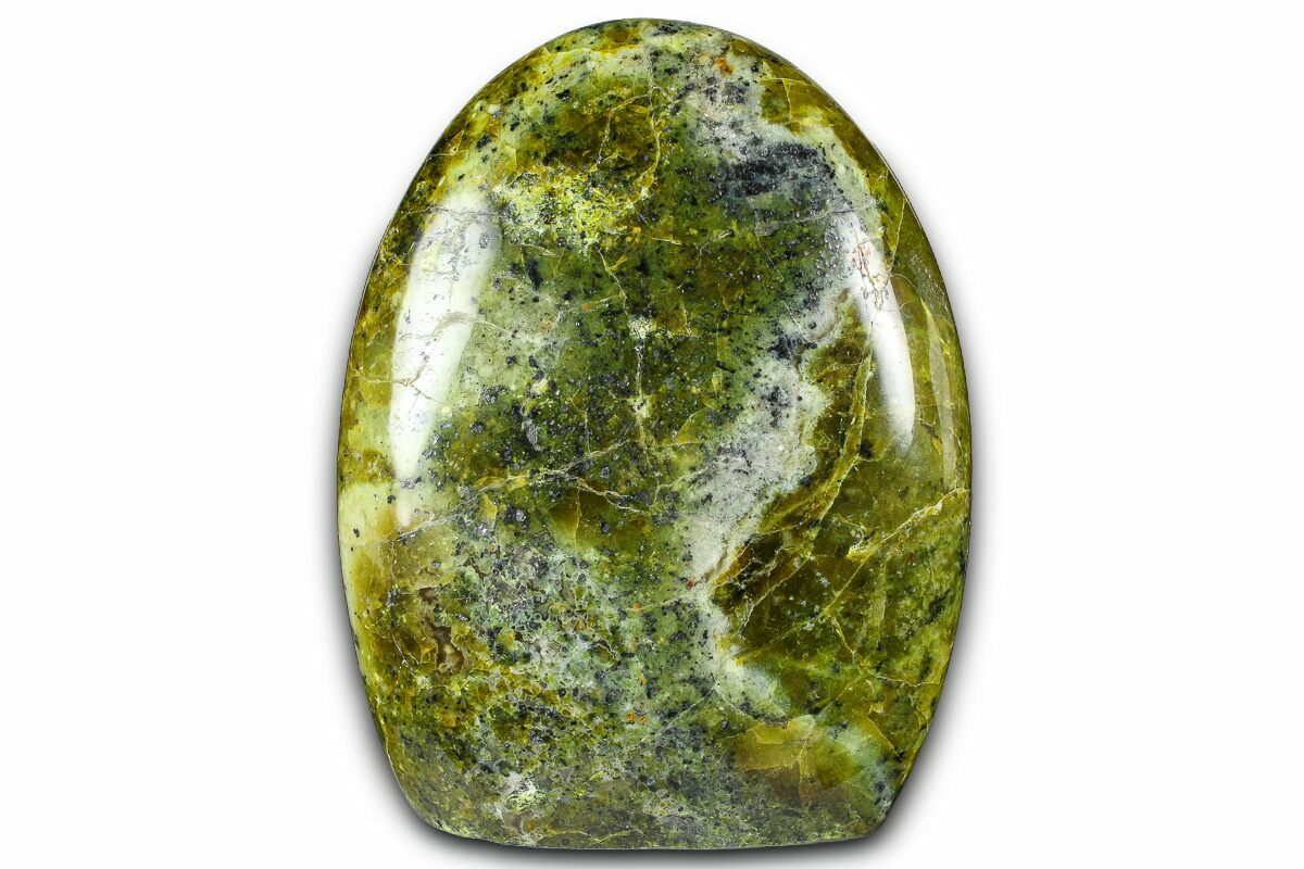4.3" Polished Free-Standing Green Pistachio Opal - Madagascar