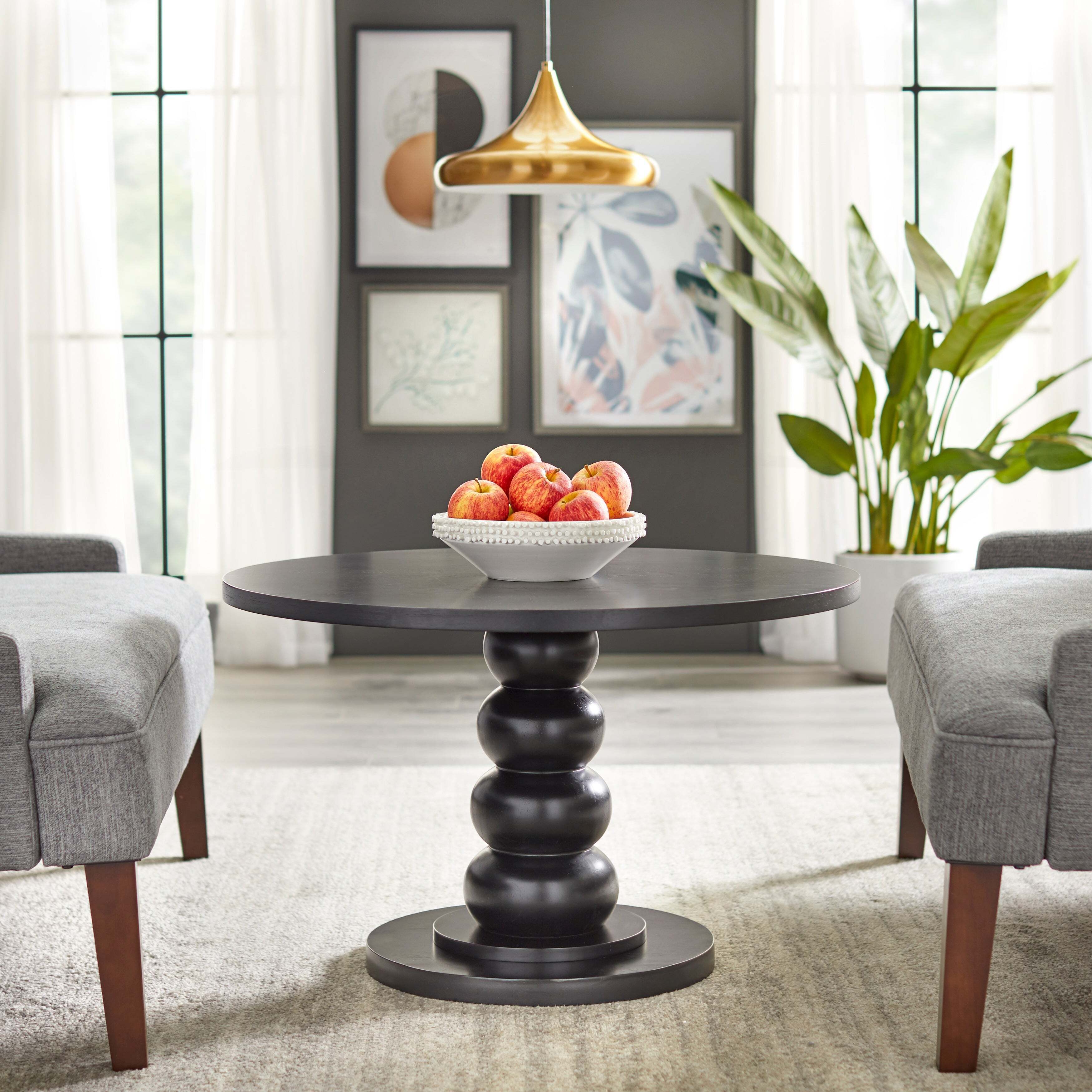 Black round coffee table