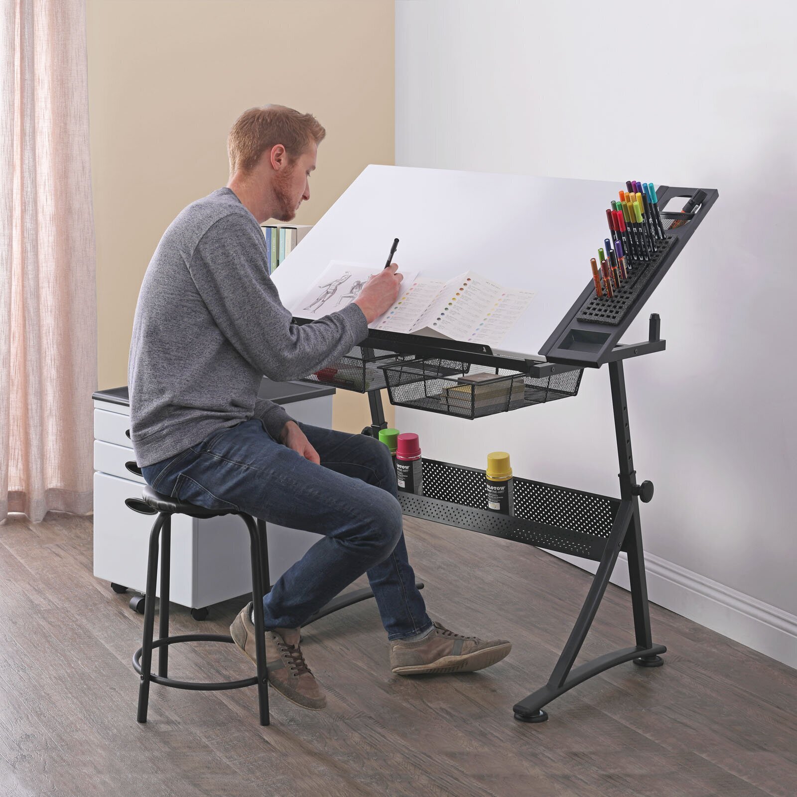 Multi Storage Drafting Table Foter