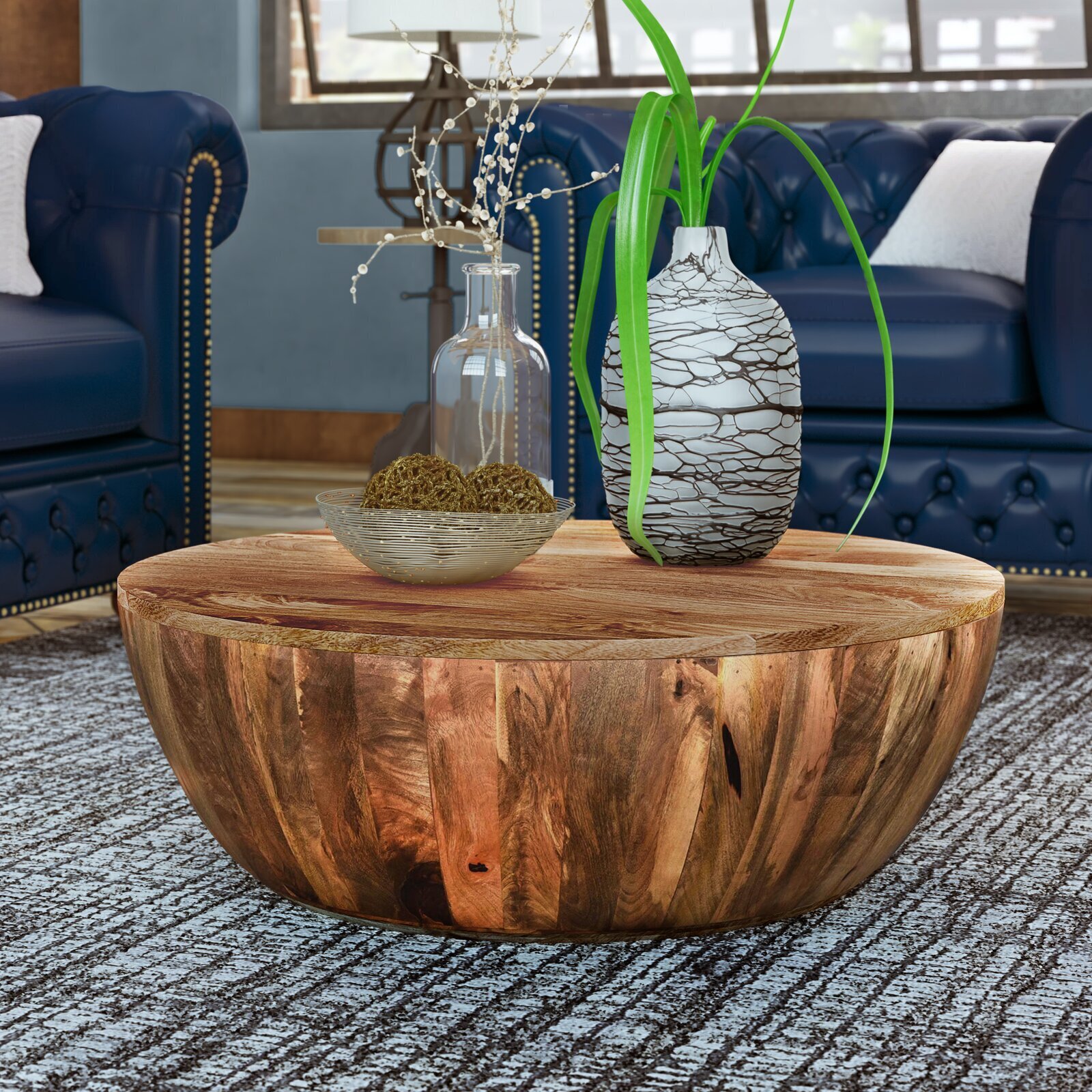 Wood round coffee tables