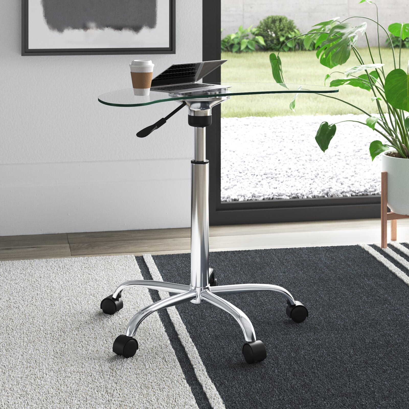 Small desk on wheels