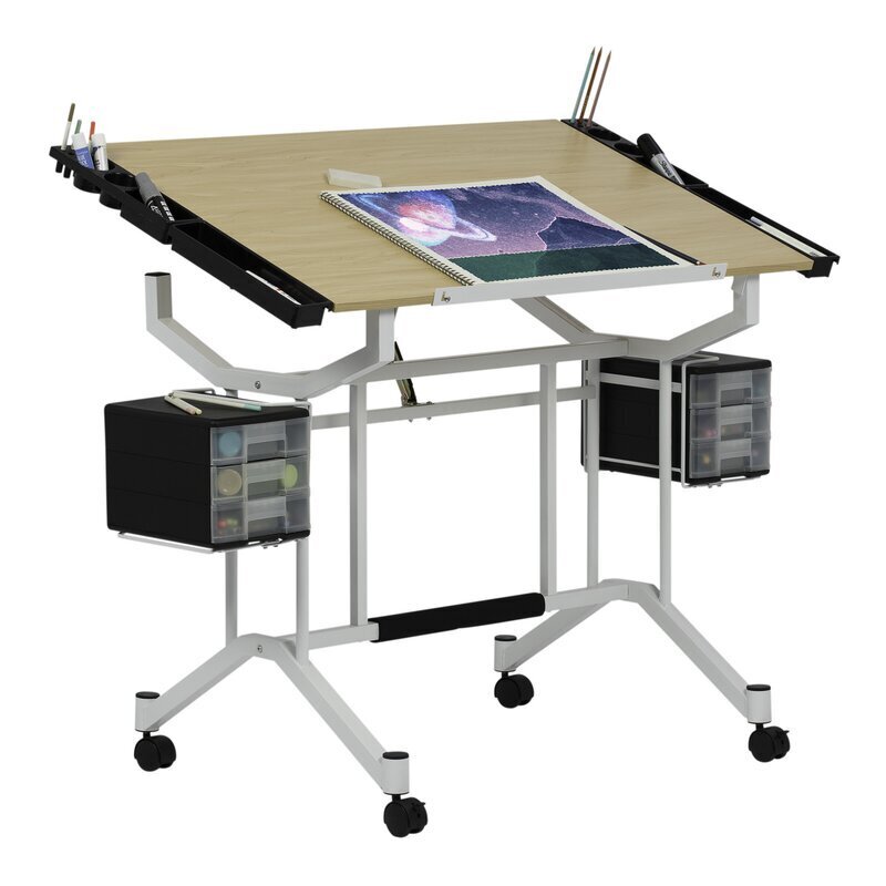 Mobile Drafting Table With Storage Foter