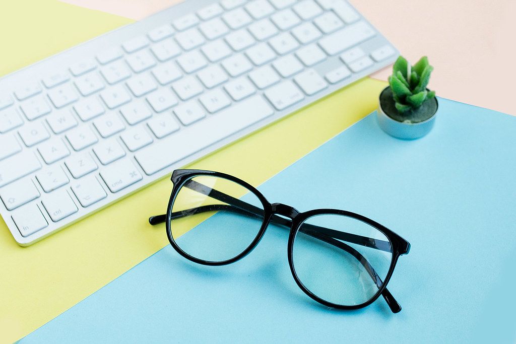 Black reading glasses for computer work