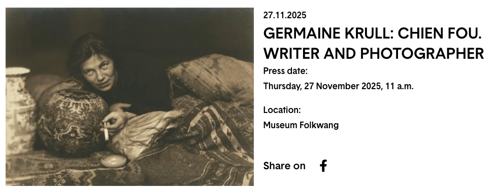 Germaine Krull exhibit at Museum Folkwang.