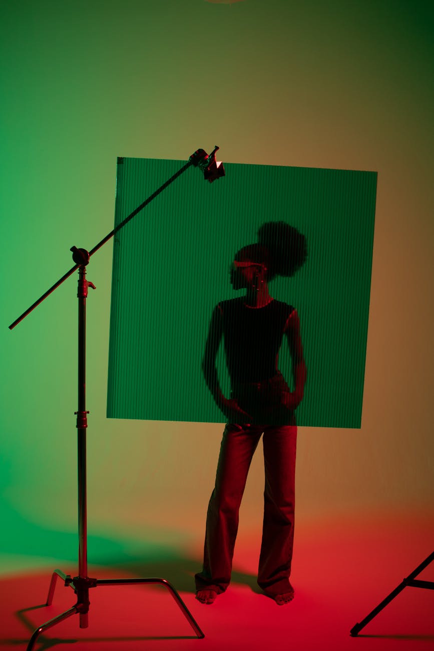 a female model posing in a studio