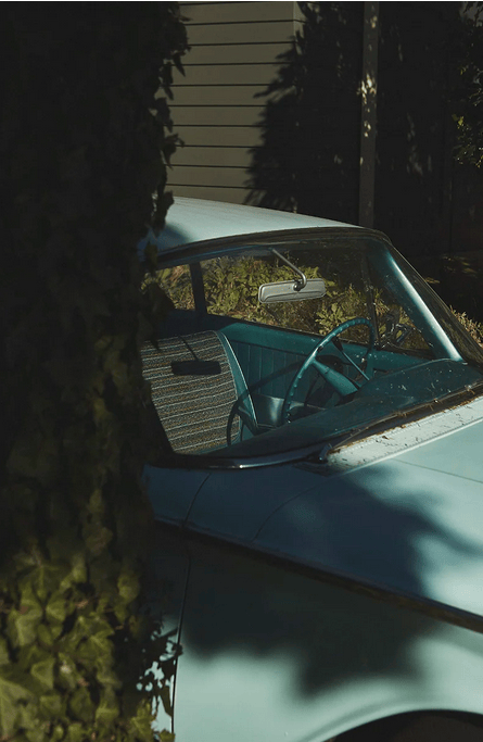 antique blue car by Scott Simpson