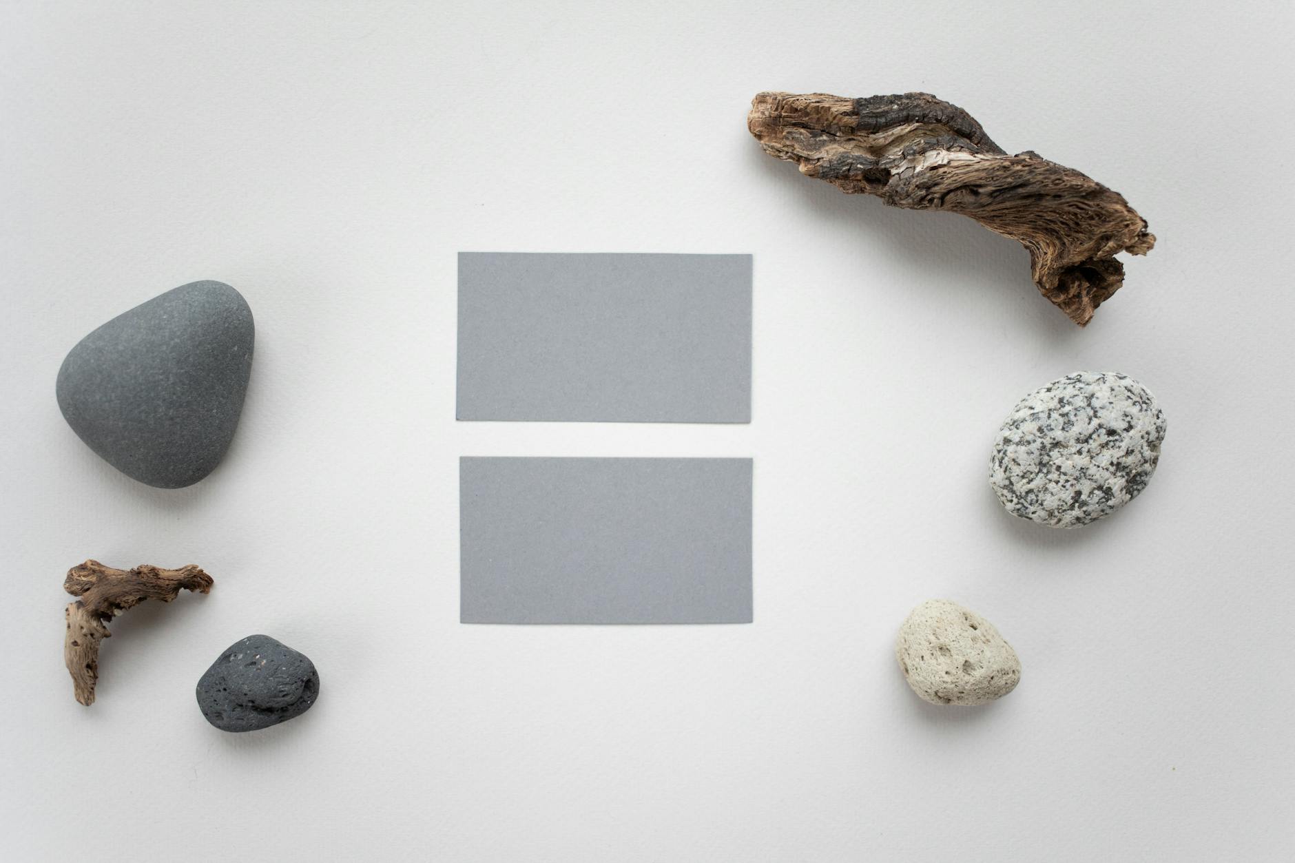 blank business cards with various decorations