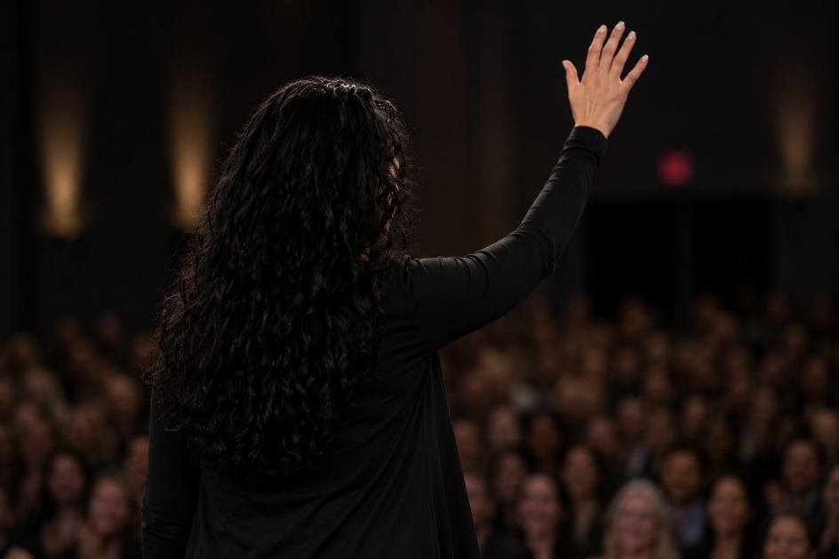 Karla speaking to an audience
