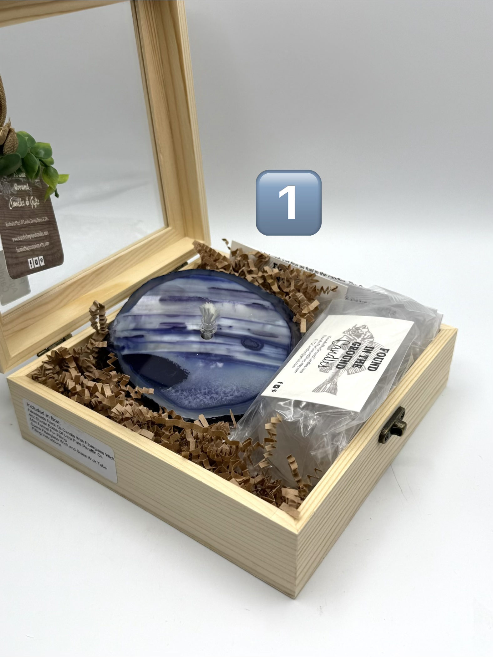 purple agate oil candle