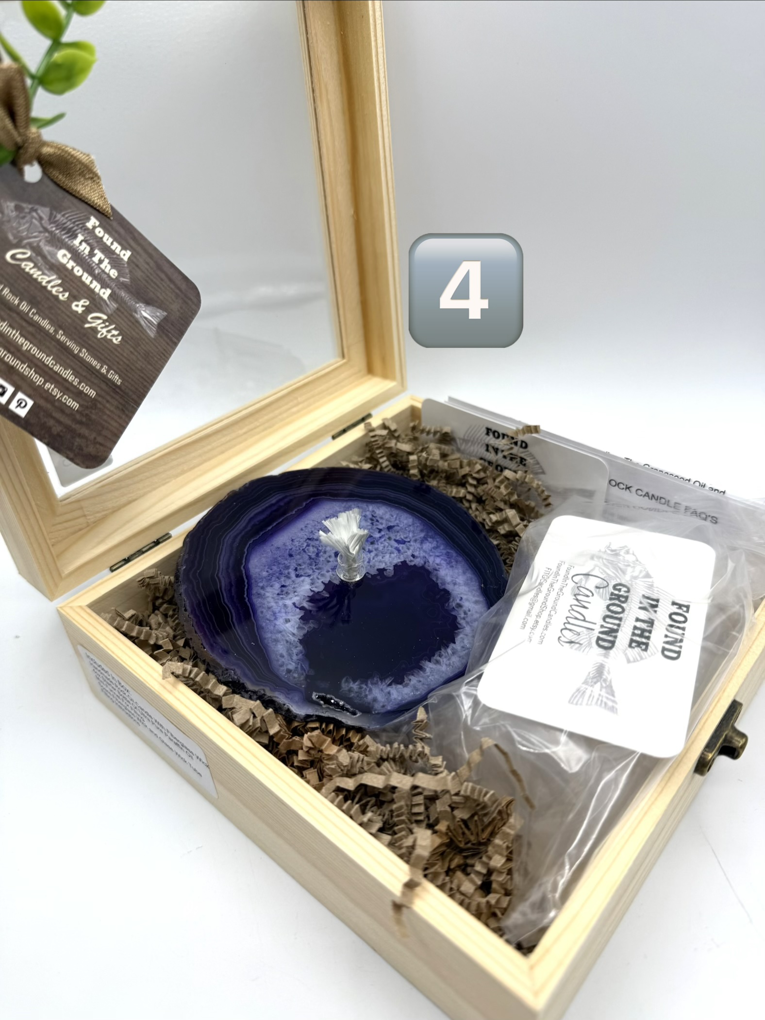 purple agate oil candle