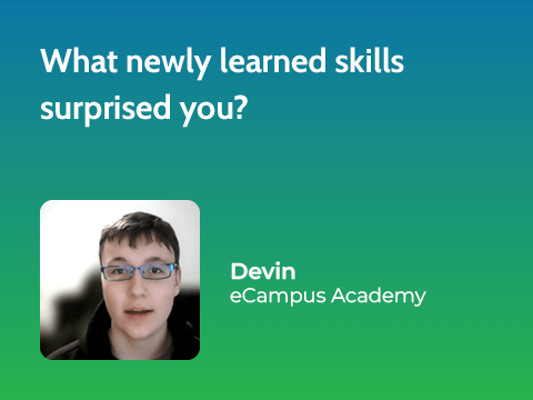 Asking student, "what newly learned skills surprised you?