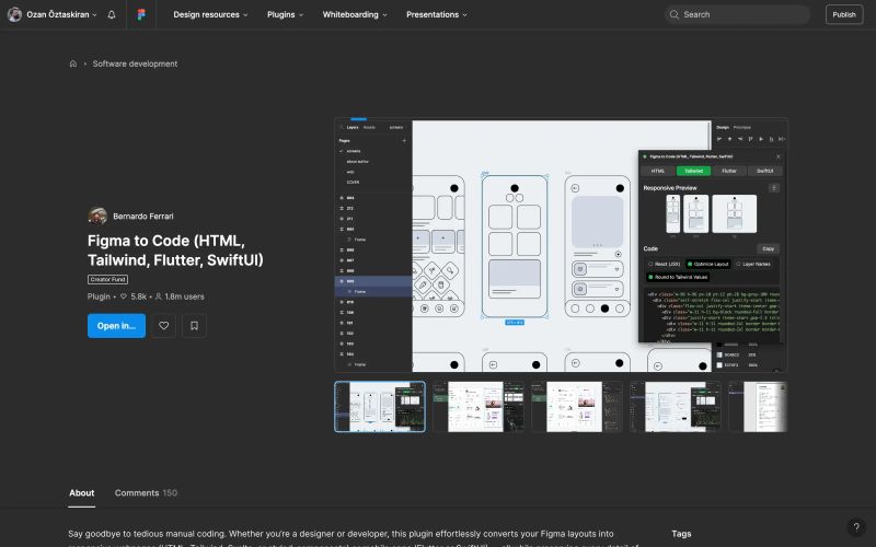 Figma To Code Html Tailwind Flutter Swiftui Figma Plugins - Download Artistic Dark Art | 8K