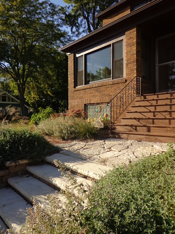Fall texture next to flagstone landing