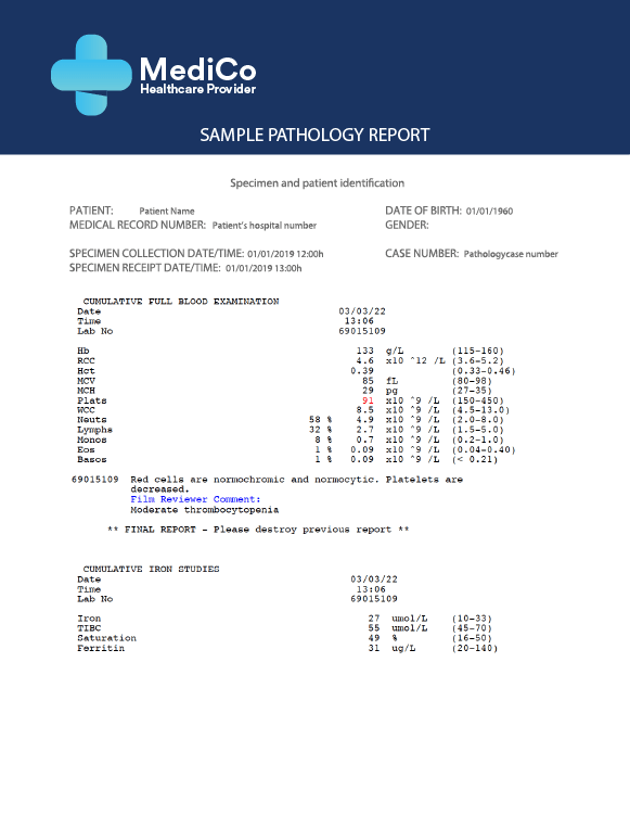 Sample Transcript Pathology Medicine - High Quality Vintage Background - Desktop
